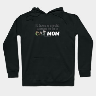 It takes a special woman to be a cat mom - mixed kittens oil painting word art Hoodie